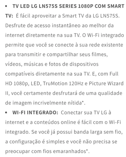 TV LG 40' ano 2020