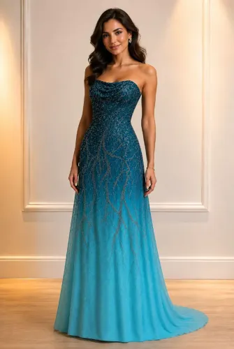 VESTIDO DE FESTA LUXUOSO - TAMANHO 42
