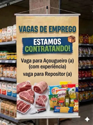 Vaga disponível no supermercado - SP 