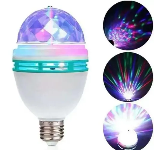 Lâmpada colorida giratória rgb