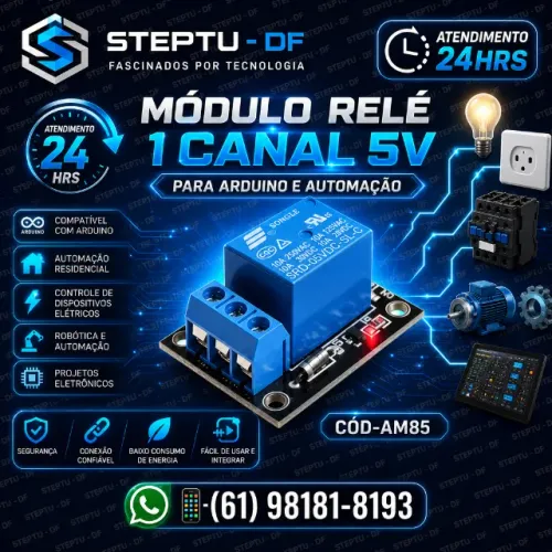 Módulo Relé 1 Canais 5v Arduino Automação Robotica COD-AM85