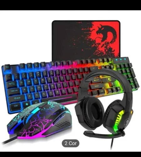 KIT GAMER - Mouse, teclado, Headset e mousepad