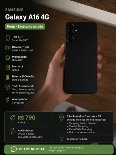 Samsung galaxy a16 4g (preto)