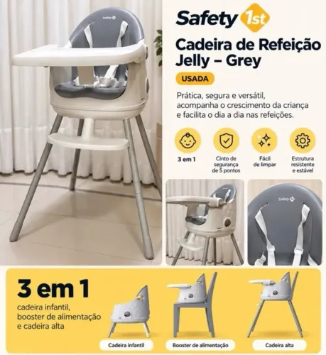 Cadeira de Refeição Safety 1st, Jelly, Grey - Usada