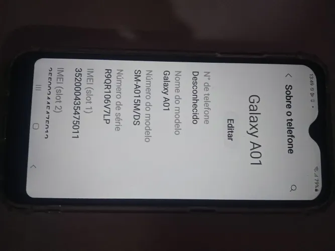 Smartphone Samsung galaxy a01 32gb 2 de ram usado c/ capa e pelicula