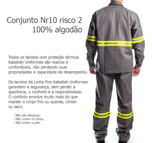 Conjunto Nr10 Eletricista Uniforme Risco 02, P,M,G