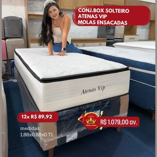 Cama Box Casal com Molas Ensacadas | R$ 1.079,00 à Vista ou 12x Sem Juros | Frete Grátis