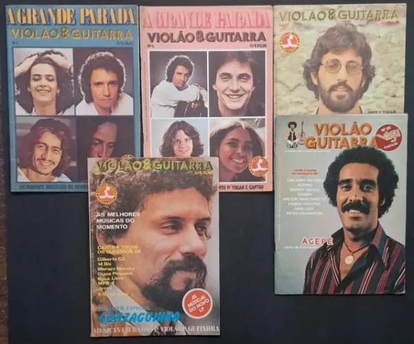 REVISTA VIOLÃO & GUITARRA CIFRAS E TABLATURAS LOTE COM 5 FASCÍCULOS