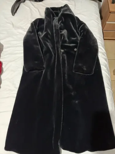 Casaco longo de pelo MOFT cor preta - Tamanho XS