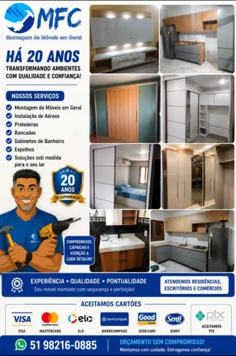 Montagem de móveis em geral e instalações