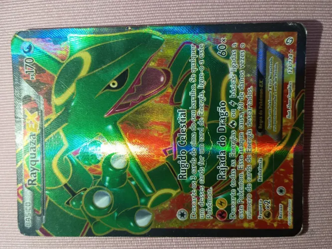 Rayquaza EX Full Art 123/124 - Dragons Exalted (2012) - Rara Antiga - Estado HP
