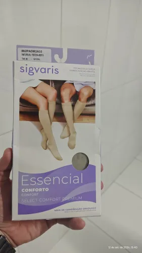 Meia Sigvaris Selecta Conforto 20-30 mmHg 3/4 Natural aberta M2