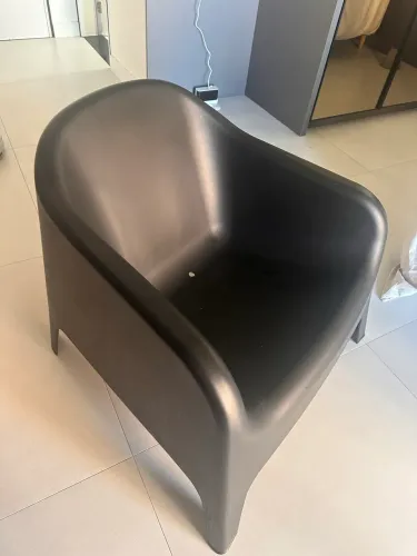 Kit 2 Cadeiras Poltronas Varanda Jardim Area Externa Design Contemporâneo Preto