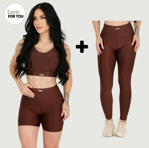 Conjunto academia short calça e top
