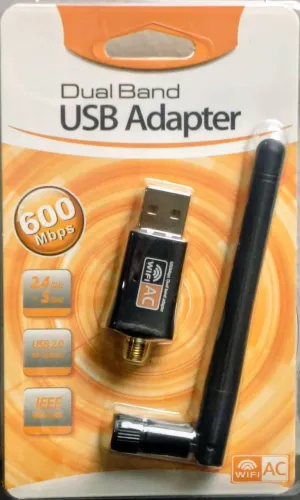 Adaptador Wifi Usb Dual Band Ac 600 5G Antena 2 Dbi Internet