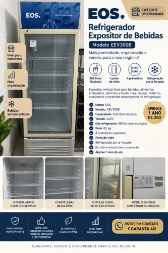 ? Refrigerador Expositor EOS EEV300B - 268L | 1 ano de uso