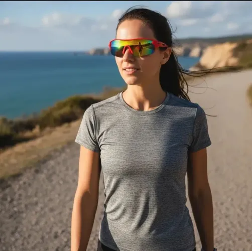 Óculos esportivo proteção UV lentes espelhadas ciclismo corrida beachtennis escolha a cor
