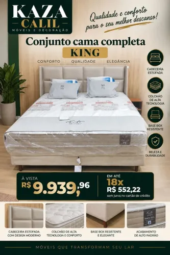 Conjunto completo cama KING.