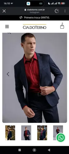 Blazer Skinny azul marinho Tam 48 Masculino