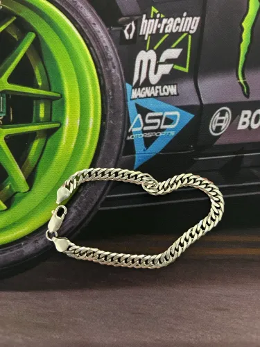 Pulseira de prata pura Elo duplo