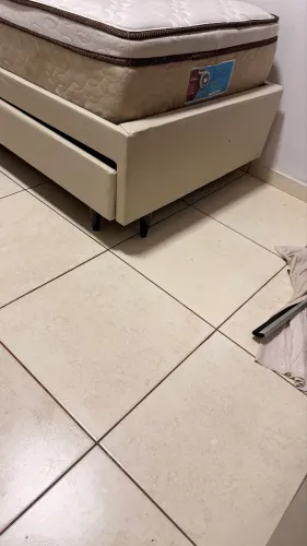 CAMA BOX AUX E COLCHÃO SOLTEIRO