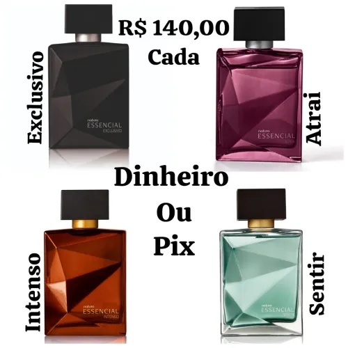 Perfume Natura Essencial masculino 140,00 cada