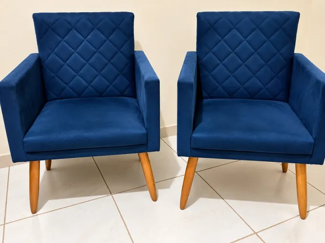 Poltronas decorativas azul-marinho