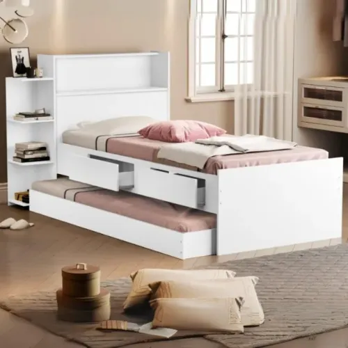 Cama Solteiro Baú Isa + Auxiliar 100% MDF Novo!! Pronta Entrega!!