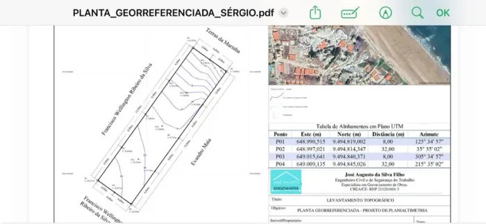Quixaba terreno a beira mar com 32 x 8