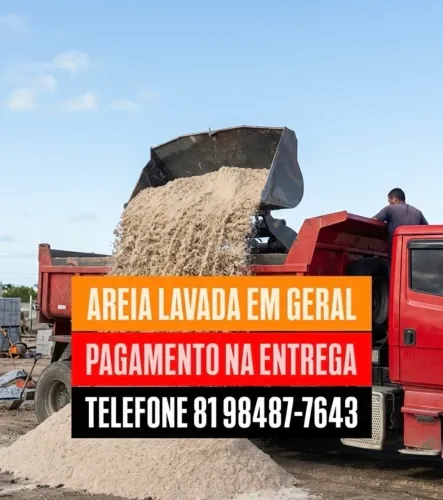 Areia lavada grossa média fingir. Pague na entrega. Entregamos em recife e toda região