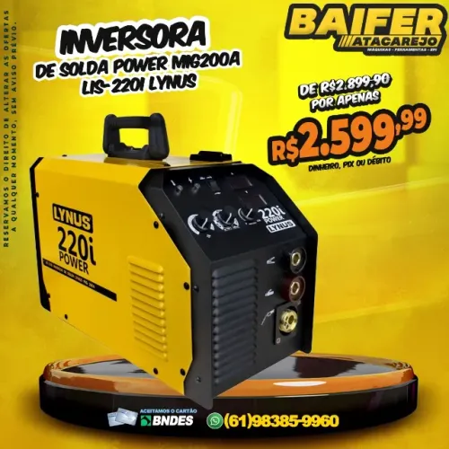 Inversora de Solda Power MIG200A LIS-220I Lynus 