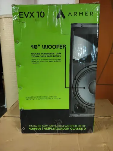 Caixa de Som Ativa Profissional Armer EVX 10" 1000W Bivolt