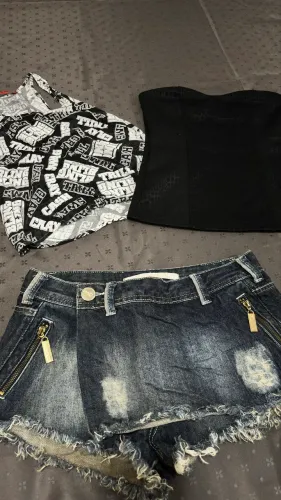 OFERTA COMBO: 3 Peças (2 blusas e 1short saia) original! Lindos!!