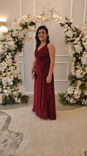 Vestido madrinha marsala
