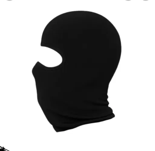 Touca ninja balaclava preta, proteção UV, térmica (motoqueiro)