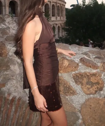 Vestido Zara marrom com paetê