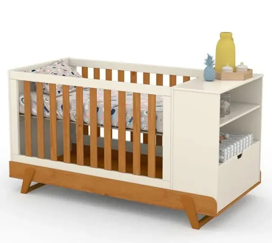 Berço cama com cômoda.