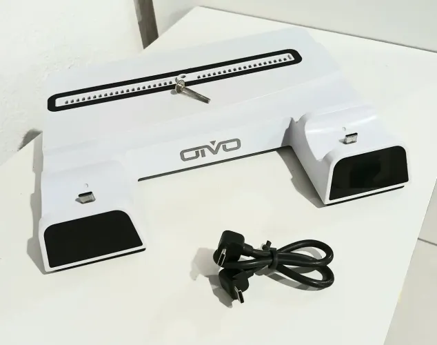 Suporte PS5 para resfriamento do console e carregador para 2 controles. Usado
