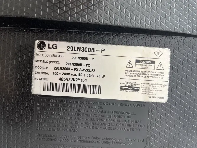 TV LG com tela quebrada