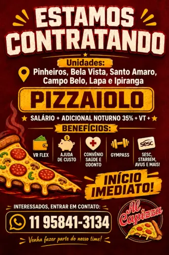 VAGA PIZZAIOLO (SP CAPITAL)