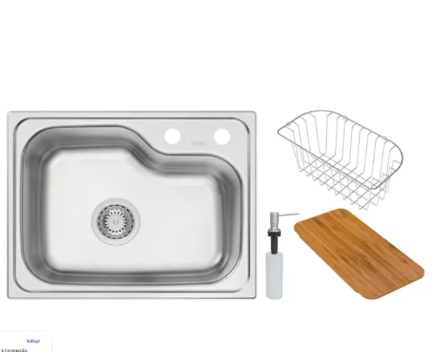 uba Tramontina Morgana Compact 48 FX Undermount em Aço Inox com Acabamento Escovado com Do