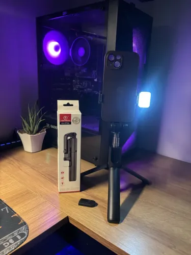 Tripé com Led até 0,80 cm de altura e controle