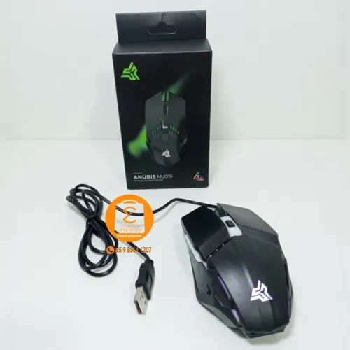 Mouse Gamer ANÚBIS MU019 Iluminação Rainbow, 4 Botões, 1.200 DPI com fio usb 1,5m