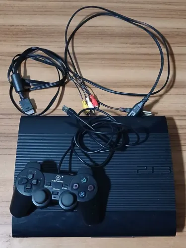 Playstation 3 Super Slim Completo + 2 Controle + 1 Jogo Tomb Raider + Pronto para Jogar