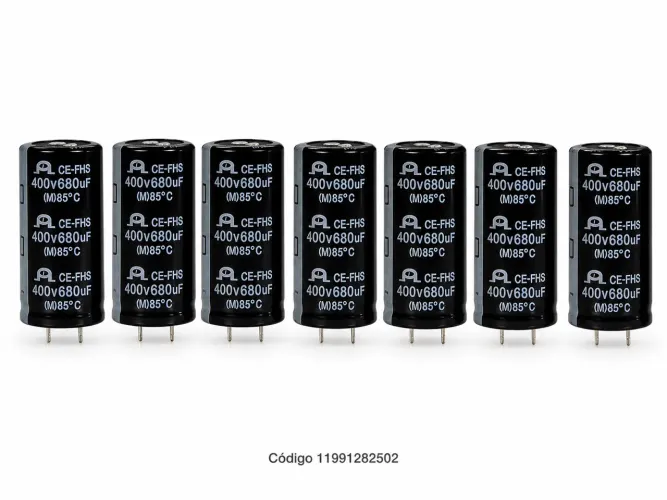 Pode de 7 capacitores eletrolíticos 680uf 400v 85