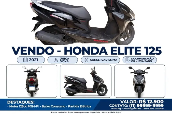 Vendo Honda ELITE 125