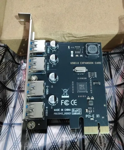 Placa PCI-E para 4 entradas USB 3.0 (NOVA) (LEIA)