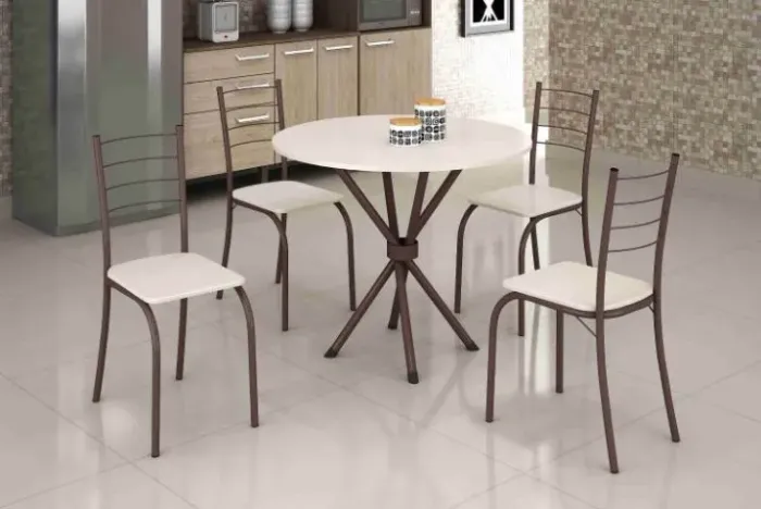 Conjunto de Mesa Rio Pedra Ardosia - Redondo, da Tubulares