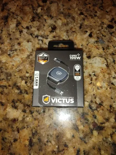 Cabo Retrátil Tipo C Gshield Victus 100W Turbo 1m Preto USB-C<br>