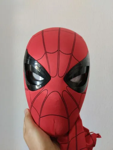 Máscara homem aranha mexe os olhos face shell